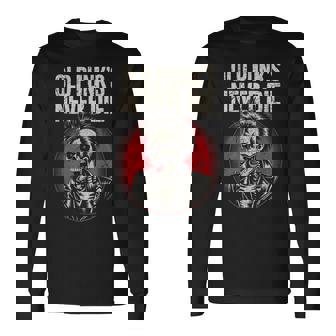 Eliejo Punk Nunca Muere Rock Esqueleto Rebelde Camiseta de manga larga - Regaloses