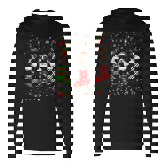 English Pointer Dog Christmas Socks Xmas Pajama Dog Long Sleeve T-Shirt | Mazezy