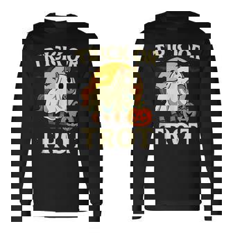 Equestrian Trick Or Trot Halloween Horse Riding Tank Top Long Sleeve T-Shirt | Mazezy