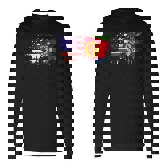 Eritrea & USA Together Half American Half Eritrean Tank Top Long Sleeve T-Shirt | Mazezy
