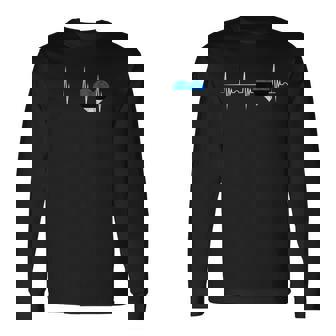 Estonia Heart Eesti Heartbeat ECG Pulse Estonia Roots Long Sleeve T-Shirt | Mazezy