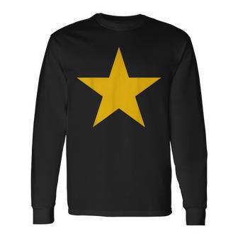 Estrella Amarillo Mostaza Camisa Estrella Amarillo Mostaza Camiseta de manga larga - Regaloses