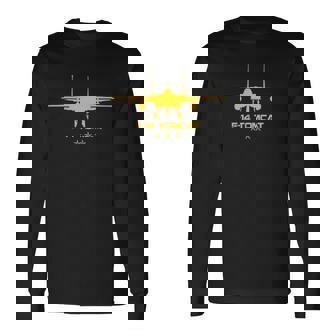 F-14 トムキャット 戦闘機 ジェット クラシック ミリタリー 航空 デザイン 長袖Tシャツ - Kawaiitshirt