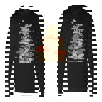 Fairy Frog Mushroom Forest Magic Aesthetic Cottagecore Long Sleeve T-Shirt | Mazezy