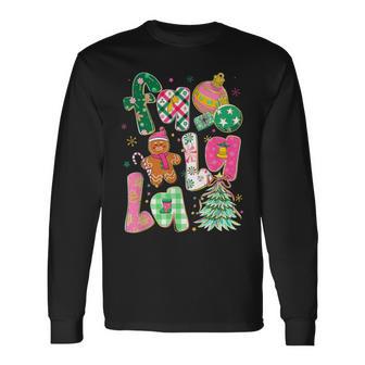 Falala Sublimation Gingerbread Preppy Christmas Coquette Long Sleeve T-Shirt - Thegiftio UK