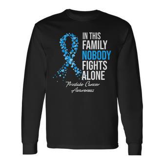 In This Family Nobody Fights Alone Prostate Cancer Awareness Long Sleeve T-Shirt - Thegiftio UK