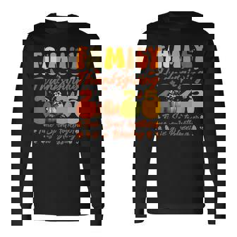 Family Thanksgiving 2025 Pumpkin Bow Thanksgiving Turkey Long Sleeve T-Shirt | Mazezy