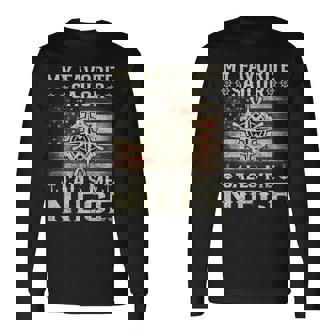 My Favorite Sailor Calls Me Niece Flag USA Family Matching Long Sleeve T-Shirt | Mazezy