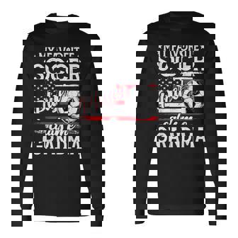 My Favorite Soccer Player Calls Me Grandma US Flag Long Sleeve T-Shirt | Mazezy