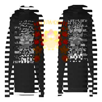 My Favorite Turkeys Call Me Mimi Thanksgiving Family Long Sleeve T-Shirt | Seseable UK