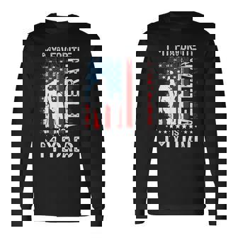 My Favorite Veteran Is My Dad Father Thank You Veterans Long Sleeve T-Shirt | Mazezy