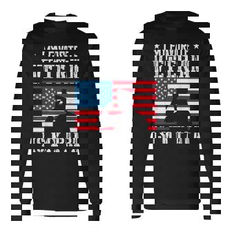 My Favorite Veteran Is My Papa Grandpa Thank You Veterans Long Sleeve T-Shirt - Thegiftio