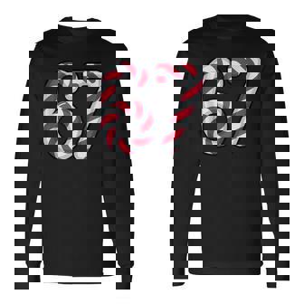 Festive 67 Candy Canes Christmas Six Seven Meme Long Sleeve T-Shirt - Monsterry