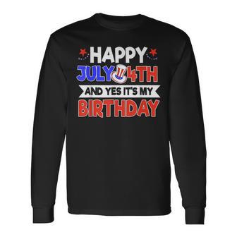 Fêtes D'anniversaire Du 4 Juillet Drapeau Américain T-shirt à manches longues - Cadeauxyz