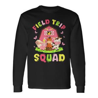 Field Trip Squad Cute Farm Animals Barn Fun Day Long Sleeve T-Shirt | Seseable UK