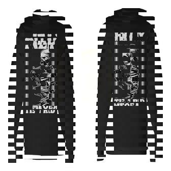 Finally Time To Read Book Lover Bookworm スケルトン 面白い本 長袖Tシャツ - Kawaiitshirt