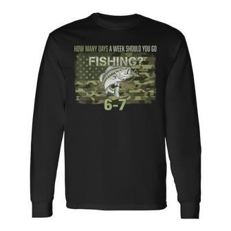 Fishing Boy American Camouflage Usa Flag Bass Fish 67 Long Sleeve T-Shirt - Thegiftio UK