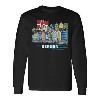 Fjord Bergen Norway Costume Fjords Of Norway Harbor City Long Sleeve T-Shirt - Thegiftio UK
