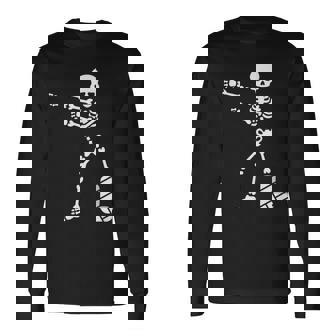 Floss Dance Flossing ダンス 足の骨折 石膏ギプス スケルトン ハロウィーン 長袖Tシャツ - Kawaiitshirt