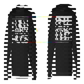 Free Grandma Hugs Support LGBT Proud Parades Rainbow Flag Long Sleeve T-Shirt | Mazezy