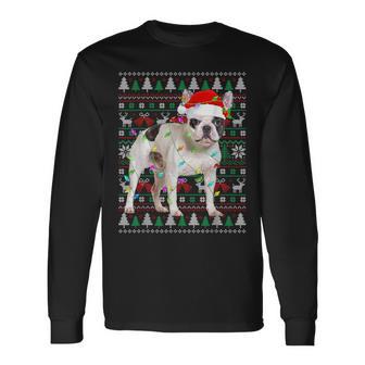 French Bulldog Christmas Pajama Ugly Sweater Santa Xmas Long Sleeve T-Shirt - Thegiftio UK