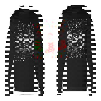 French Bulldog Christmas Socks Xmas Pajama Dog Lovers Long Sleeve T-Shirt - Seseable