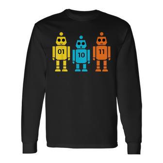 01 10 11 Robot Binary Math Long Sleeve T-Shirt - Thegiftio UK
