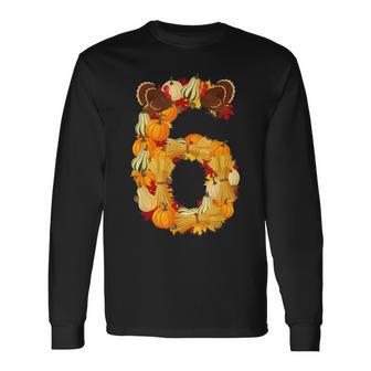 6 7 Six Seven Meme Couple Thanksgiving Turkey Number 6 Long Sleeve T-Shirt - Thegiftio UK