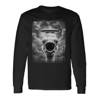 Alien Turkey Ufo Selfie Thanksgiving Meme Long Sleeve T-Shirt - Thegiftio UK
