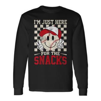 Baseball Lover I'm Just Here For The Snacks Toddler Long Sleeve T-Shirt - Thegiftio UK