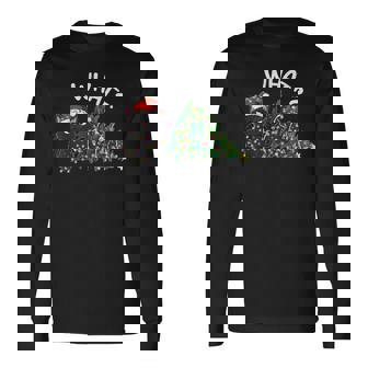 Black Cat What Christmas Tree Cat Lover Long Sleeve T-Shirt | Mazezy