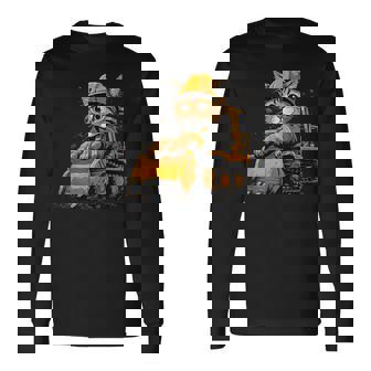 Cat 重機オペレーター 長袖Tシャツ - Kawaiitshirt