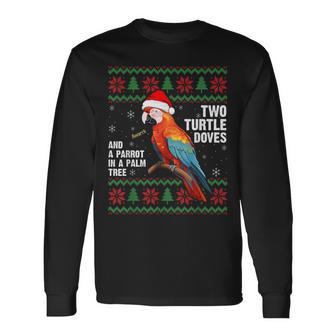 Christmas Tropical Parrot Ugly Christmas Sweater Long Sleeve T-Shirt - Thegiftio UK