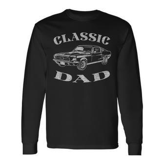 Dad Classic Car Graphic Long Sleeve T-Shirt | Mazezy