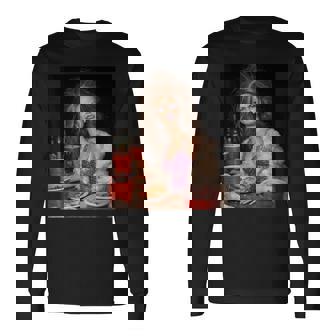 Distressed Party Doll Face Meme Long Sleeve T-Shirt | Seseable UK