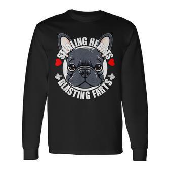 Frenchie French Bulldog Stealing Hearts Blasting Farts Long Sleeve T-Shirt - Thegiftio UK
