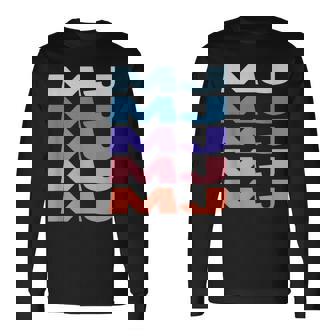 Modern Repeated Text Mj 長袖Tシャツ - Kawaiitshirt