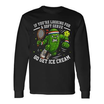 Pickle Playing Pickleball Pun Cool Pickleball Players Long Sleeve T-Shirt - Thegiftio UK