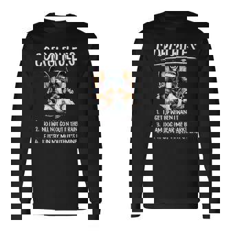 Rules Napping Black Pembroke Tricolor Corgi Lover Long Sleeve T-Shirt - Thegiftio