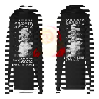 Santa Trump 6-7 Meme Christmas Six Seven 67 Brain Rot Long Sleeve T-Shirt | Mazezy