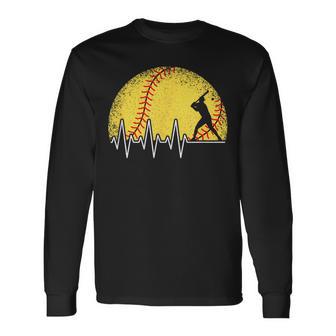 Softball Heartbeat Softball Player Boys Long Sleeve T-Shirt - Thegiftio UK
