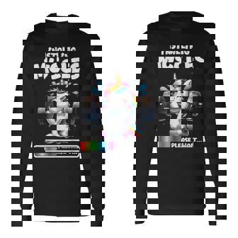 Unicorn Workout Gym Fitness Weightlifting Cute Unicorn Long Sleeve T-Shirt - Monsterry