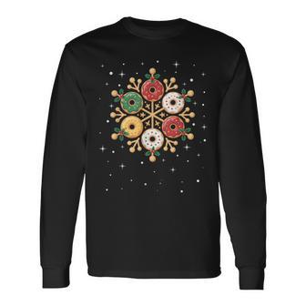 Xmas Lights Ornaments Christmas Donut Long Sleeve T-Shirt - Monsterry