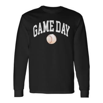 Game Day Baseball Player And Fan Graphic Long Sleeve T-Shirt - Thegiftio UK