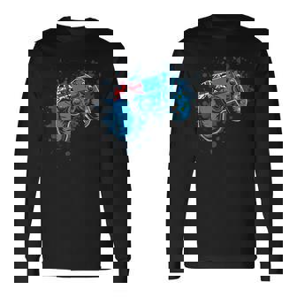 Gamer Controller With Tuvalu Flag Long Sleeve T-Shirt | Mazezy