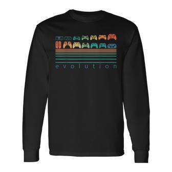 Gaming Controllers Evolution Video Game Retro Gaming Gamer Long Sleeve T-Shirt - Thegiftio UK