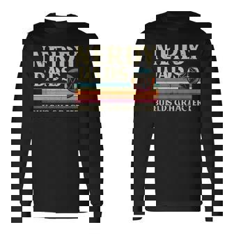 Gaming Nerdy Dad Builds Character Gamer Papa Men Long Sleeve T-Shirt - Monsterry