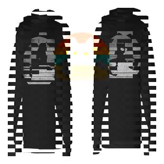 Gato Negro Estilo Retrointage – Regalo Para Amantes De Los Gatos Camiseta de manga larga - Regaloses