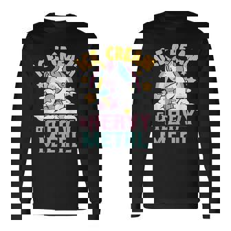 Gelato & Metallo Pesante Unicorno Metallo Metallo Arcobaleno Morte Metallo Maglietta a maniche lunghe - Novitaregali