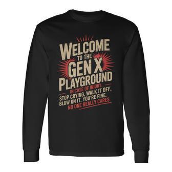 Gen X We Don’T Care Boomer Gen X Vintage 1975 Long Sleeve T-Shirt - Thegiftio